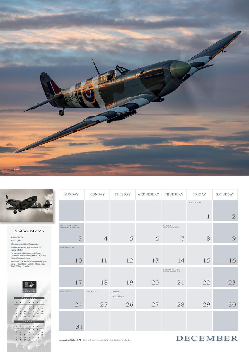 洋書 FLYING LEGENDS Flying Legends 2023: 16-Month Calendar - September 2022