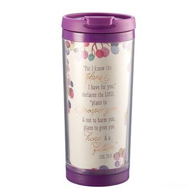 Blessed is the Man Stainless Steel Travel Mug with Handle - Psalm 84:5