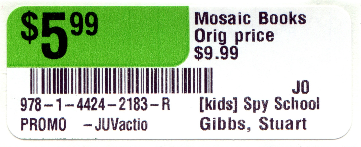 Green Sale Price with Author Book Label